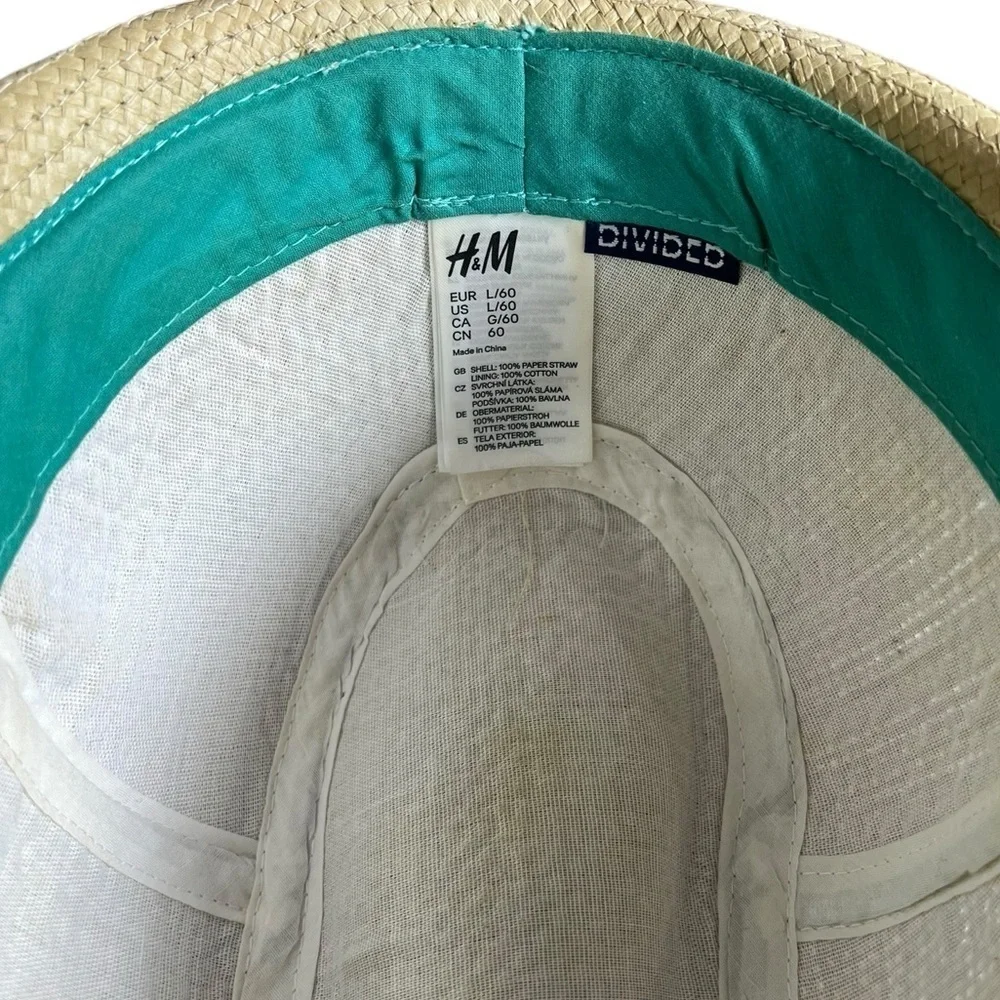 H&M Divided Straw Hat Mens Large 60